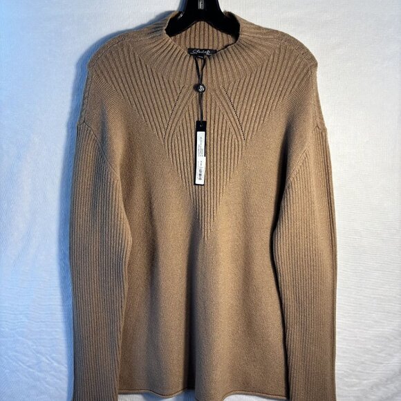 Ribbed Knit Camel Sweater For Women Turtleneck Style By Charlie B Size Tall/XXL - Picture 3 of 12